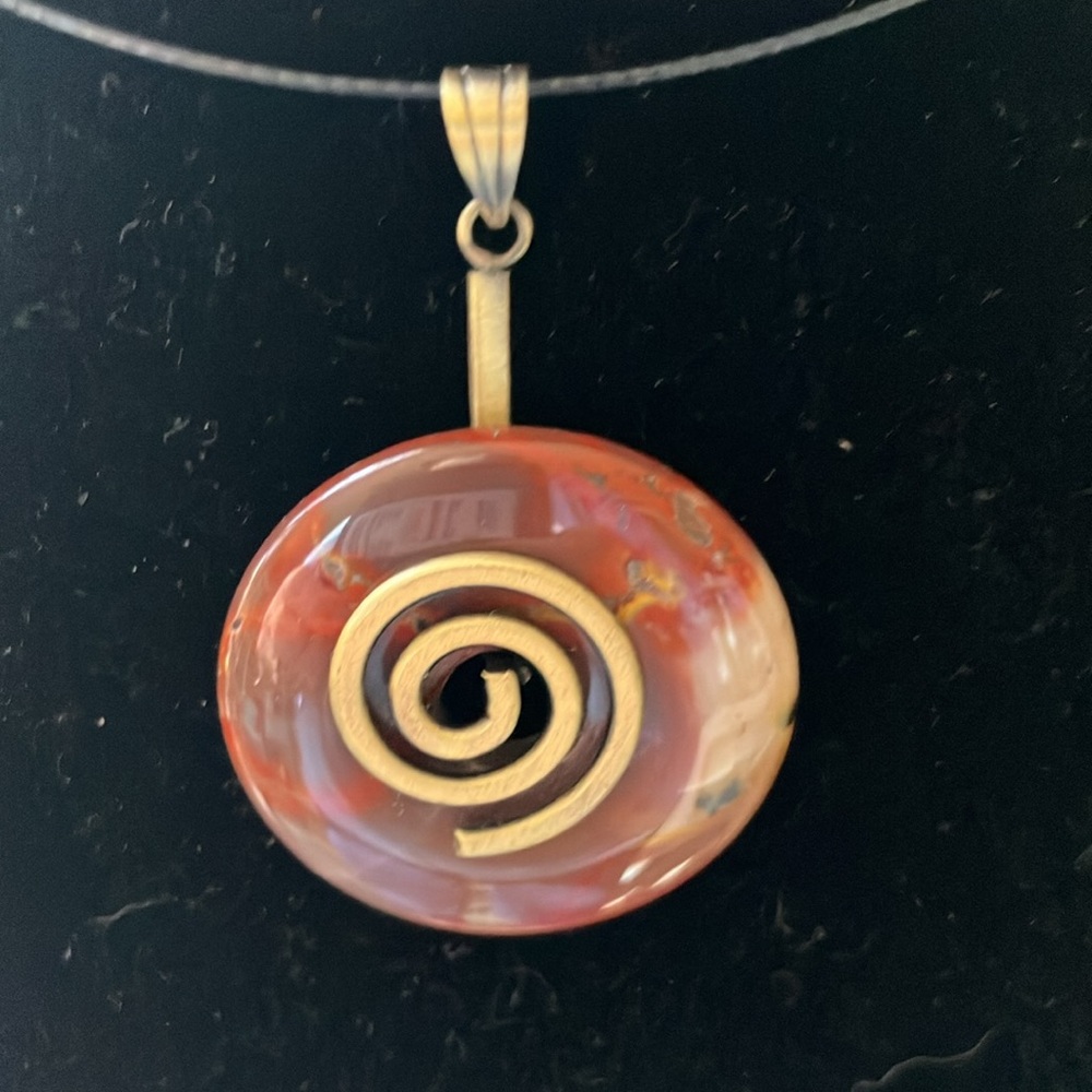 Spiral Gemstone Pendant Necklace